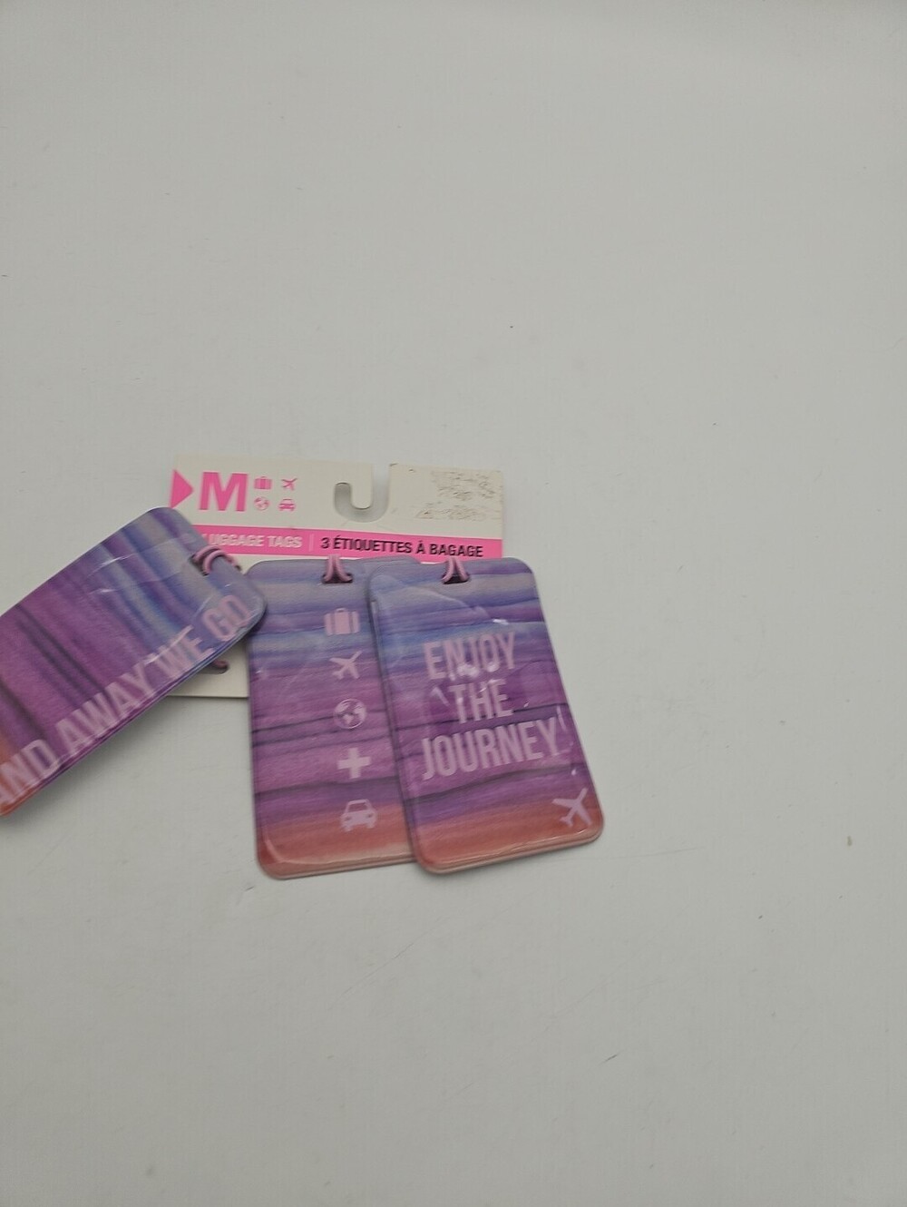 2 Luggage Tags Bright Noticeable Cute Green Pink Cactus Succulent ￼Motif NWT 🌵